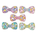 Set de 5 cuentas de lazo en acrílico colorido con acabado iridiscente para joyas DIY - Transparente - Color Aleatorio