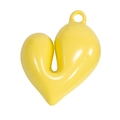 Ciondolo a cuore in acrilico giallo brillante lucido con anello per gioielli fai da te - Giallo