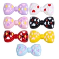 Cuentas de lazo acrílico de sirena con patrones de corazón para joyería DIY - Lacado - Color Aleatorio