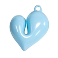 Ciondolo a cuore 3D blu cielo in acrilico con finitura laccata lucida e occhiello - Blu