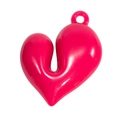 Ciondolo a cuore in acrilico rosa acceso lucido con finitura liscia per gioielli fai-da-te - Rosa Rossa