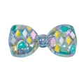 Irriserende acryl strikkraal met kleurrijke hart- en ruitpatronen voor DIY-sieraden - Transparant Wit Blauw