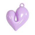Ciondolo a cuore 3D viola lavanda in acrilico lucido per accessori di gioielli fai da te - Viola