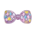 Cuenta de lazo acrílico púrpura iridiscente con patrón de corazón para joyería DIY - Transparente Blanco Púrpura