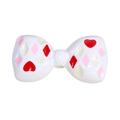 Cuentas de lazo de acrílico blanco con patrones de corazones para joyería DIY - Lacado - Blanco