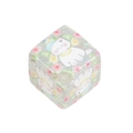 Cute white cat and floral pattern cube acrylic bead for DIY jewelry making accessories - Red Flower Cat (Animal Flower Bead) / Multicolor