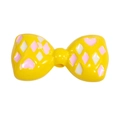 Cuenta de lazo amarillo con corazones rosas para creación de joyería artesanal DIY - Lacado - Amarillo