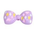 Cuenta de lazo acrílico morado con diseños de corazones y diamantes para bisutería - Lacado - Morado