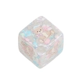 DIY cubic bead accessory featuring cute cartoon teddy bear prints and pastel floral patterns - Light Gray Bear (Animal Flower Bead) / Light Gray