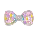 Cuenta de lazo de acrílico iridiscente con diseños de corazones para joyería DIY - Transparente - Blanco