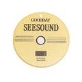 Goldener Acryl CD Anhänger mit Goodday Gravur und Barcode für Schlüsselanhänger - Schallplatte / Gelb