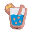 Colorful blue drink shaped bead with straw for DIY phone chains and accessories - Thin Cup Style / Lotus Pink