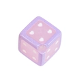 Purple cube acrylic bead with pink block and white heart pattern for DIY jewelry making - Heart Dot (Slanted Hole) / Purple Edge