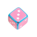 Blue and pink glitter cube bead with white star patterns for DIY jewelry making - Pentagram Dice / Blue