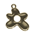 Pendentif fleur à 5 pétales en alliage doré avec centre creux pour porte-clés DIY - Or
