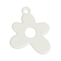 Pendentif fleur à cinq pétales blanc crème en alliage pour porte-clés DIY et sacs - Blanc