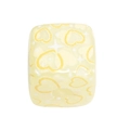 Yellow square resin bead with yellow heart and white stars for DIY jewelry - Heart and Star (Straight Hole) / Yellow