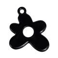 Ciondolo a forma di fiore nero in lega a 5 petali per accessori portachiavi fai da te - Nero