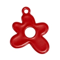 Ciondolo a forma di fiore rosso a 5 petali in lega smaltata per portachiavi e borse - Rosso