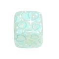 Mint green cube bead with heart and star patterns for DIY jewelry making and charms - Heart and Star (Straight Hole) / Green