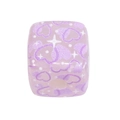 Lavender square acrylic spacer bead with purple glitter heart and star for DIY jewelry - Heart and Star (Straight Hole) / Purple