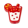 Colorful resin drink cup bead with straw for DIY phone chains and jewelry making - Hand-painted Polka Dot Cup / Red