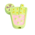 Dopamine style green straw cup bead for DIY jewelry making and phone chain charm - Hand-painted Polka Dot Cup / Fruit Green