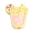 DIY colorful cream yellow straw cup bead with lemon detail for handmade jewelry crafts - Hand-painted Polka Dot Cup / Yellow