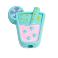 Colorful cartoon beverage straw cup charm bead for DIY phone chains and jewelry - Hand-painted Polka Dot Cup / Emerald