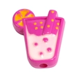 Colorful hand-painted straw cup bead charm in rose red for DIY jewelry and accessories - Hand-painted Polka Dot Cup / Rose Red