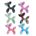 Acrylic balloon dog charms with vibrant iridescent plating and metallic finish - Solid Color Style without Collar / Random Color