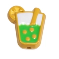 Colorful dopamine drink charm bead with lemon slice detail for DIY jewelry making - Thin Cup Style / Dark Yellow