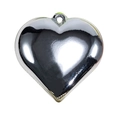 Polierter silberner Herzanhänger aus Acryl mit Chrom-Spiegeleffekt für DIY-Accessoires - Weiß K/Silber