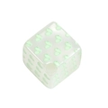 Translucent white square bead with green heart pattern for DIY jewelry and keychain making - Leaf Pattern Heart / Green