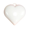 Massiver weißer Acryl-Herzanhänger mit glänzendem Finish für DIY-Schmuck und Schlüsselanhänger - Weiß