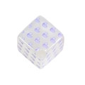 Translucent milky white resin cube bead with purple glitter heart for DIY jewelry making - Leaf Pattern Heart / Purple