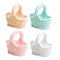 Mini paniers à fleurs en acrylique crème, menthe, rose et blanc pour loisirs créatifs - Panier-Couleur Aléatoire