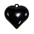 Herzanhänger aus schwarzem Acryl mit Glanzeffekt und Öse für DIY-Schmuckherstellung - Schwarz