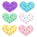 Set di 6 ciondoli a cuore in acrilico colorato con motivi per creazione gioielli - Cuore / Colore Casuale