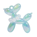 Iridescent two-tone acrylic balloon dog pendant with pearl neck ring for DIY jewelry - Jelly Style with Pearl Collar / Blue