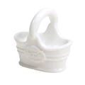 Panier à fleurs minimaliste en céramique blanche avec motif relief Flowers Garden - Panier-Blanc