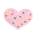 Ciondolo a cuore in acrilico rosa con motivi colorati e foro di sospensione preforato - Cuore / Rosa