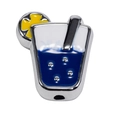 DIY enamel cocktail charm with blue liquid and lemon slice for jewelry making - Silver-Framed Thin Cup Style / Sapphire Blue