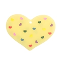 Ciondolo a cuore in acrilico giallo traslucido con mini cuori colorati per gioielli DIY - Cuore / Giallo