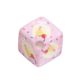 Pink cubic bead with cartoon dessert pattern for DIY jewelry making and keychains - Cartoon Cup / Pink Series