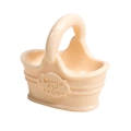 Panier miniature crème pour accessoires DIY avec relief fleurs et jardin décoratif - Panier-Pamplemousse