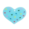 Ciondolo a cuore in acrilico azzurro con stampe colorate e foro per appendere DIY - Cuore / Blu