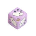 Lavender cube bead with white cloud pattern for DIY jewelry and phone charms - Cartoon Clouds / Lavender