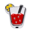 DIY colorful beverage cup bead charm with red enamel and straw detail for jewelry making - Silver-Framed Thin Cup Style / Red