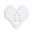 Ciondolo a cuore in acrilico bianco con nove fori per gioielli fai da te e catene telefoniche - Cuore Vuoto / Bianco